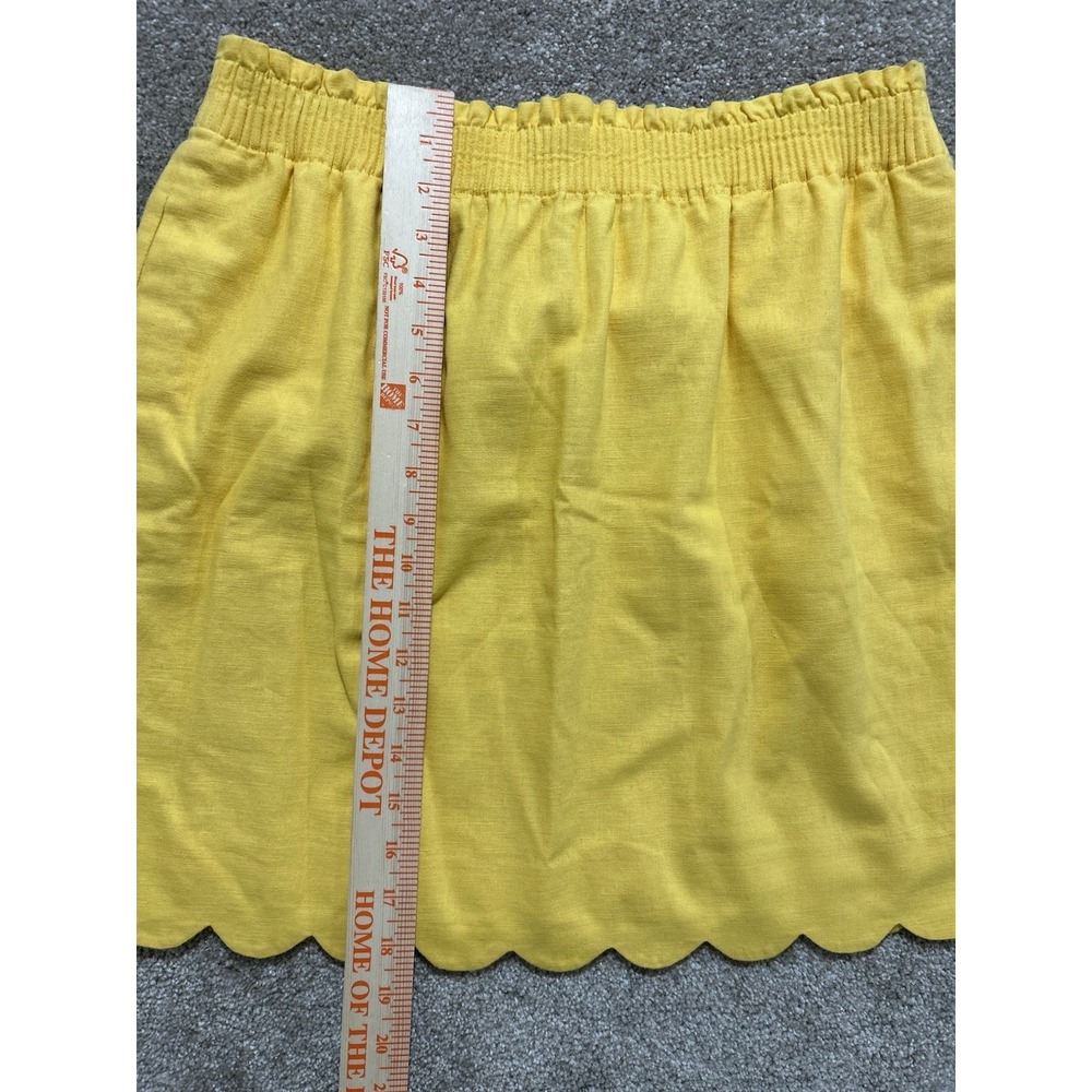 J.Crew Women's 12 Yellow Linen Cotton Blend Pull On Skirt - Picture 3 of 8